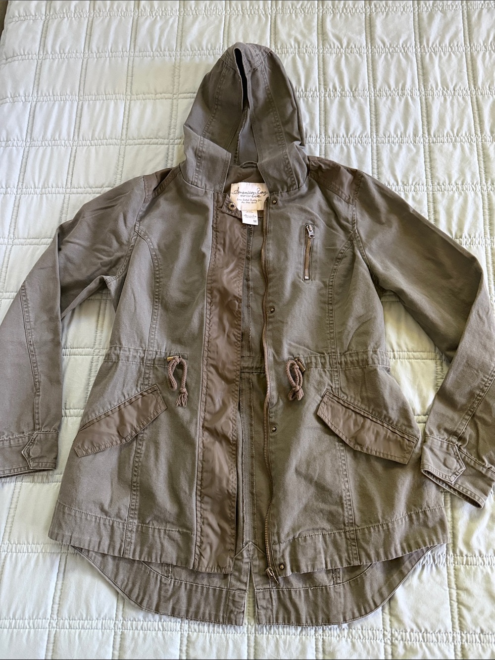 American Rag Olive Green Hooded Anorak